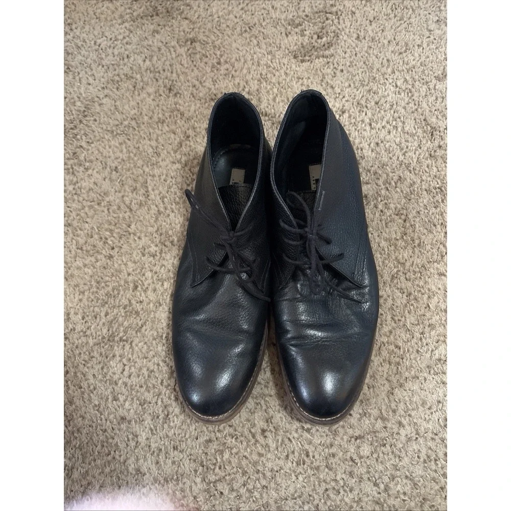 Mens Black Leather Chukka Boots - Joseph Abboud Sz 11 Men's Black Pebbled